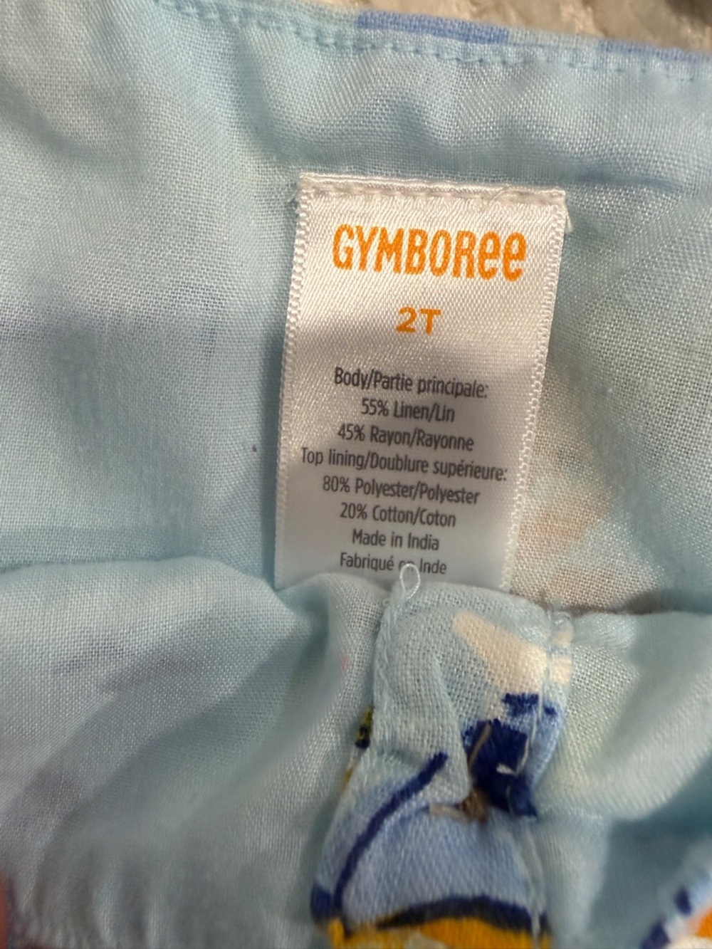Gymboree Toddler Girl Dress 2T Blue Citrus Tropical Summer Ruffle Button Front - Picture 5 of 8
